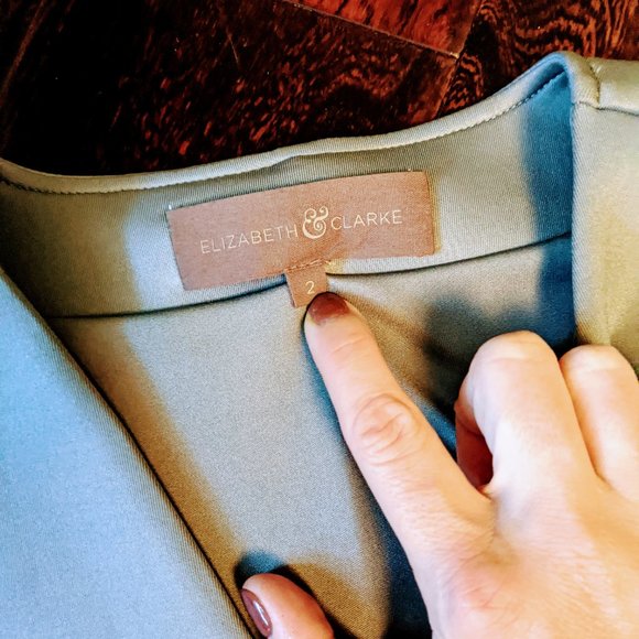 Elizabeth & Clarke Structured Grey Peplum Bias 2 - Picture 2 of 3